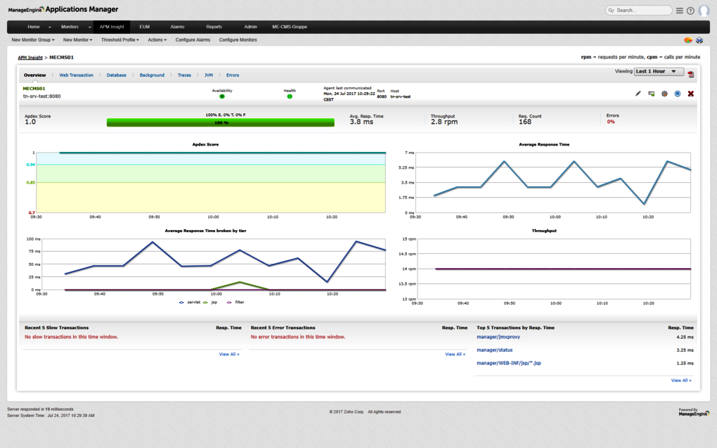 Detailanalyse mit APM Insight in Applications Manager