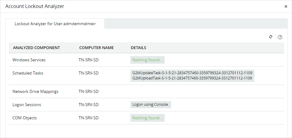 Screenshot: ADAudit Plus - Account Lockout Analyzer