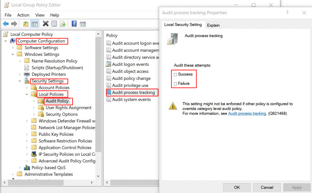 Active Directory: Prozessnachverfolgung überwachen