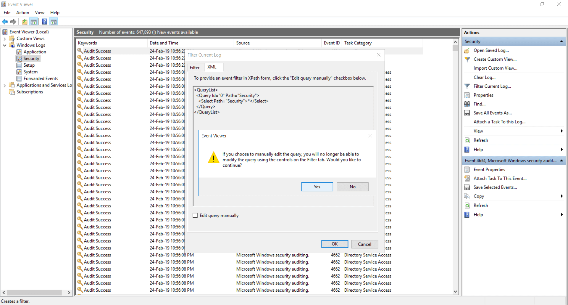 Active Directory Sicherheitsprotokolle mit individueller Abfrage filtern