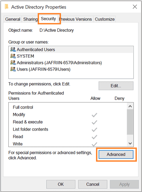 Active Directory: Überwachungseintrag bearbeiten