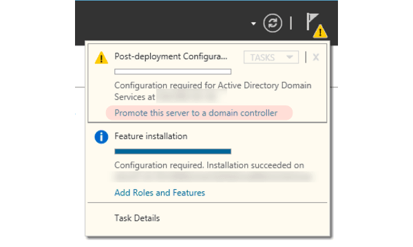 Screenshot Active Directory Domain Services: Verwalten-Menü