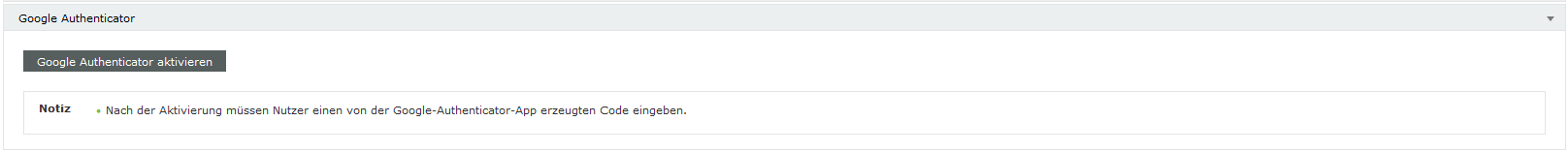 Screenshot ADSelfService Plus: Google Authenticator aktivieren
