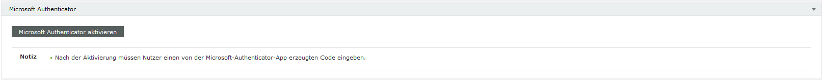 Screenshot ADSelfService Plus: Microsoft Authenticator aktivieren