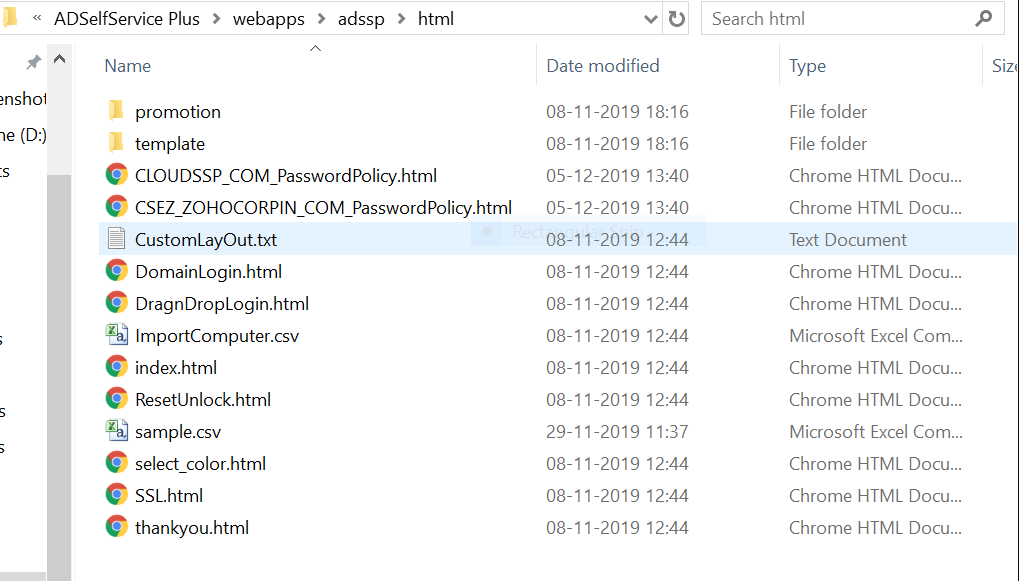 Screenshot ADSelfService Plus: Passwortrichtlinien-Text-anpassen-2