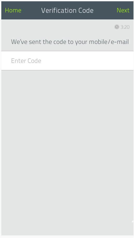 Screenshot ADSelfService Plus App: Schritt 5: Eingabe Verifizierungscode