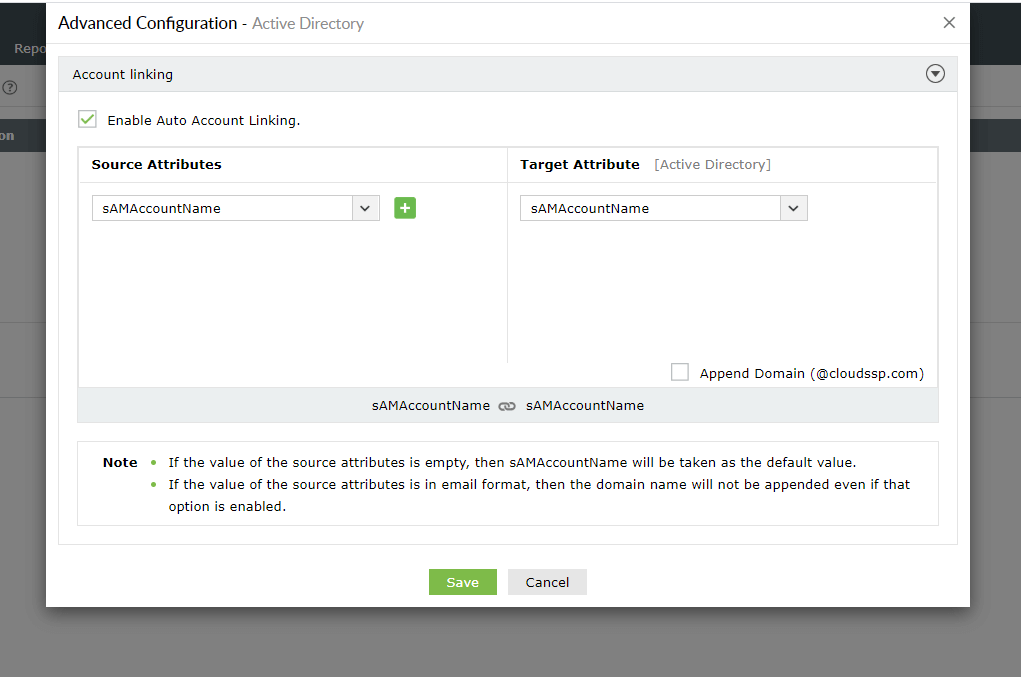 Screenshot: Account Attribut aktivieren