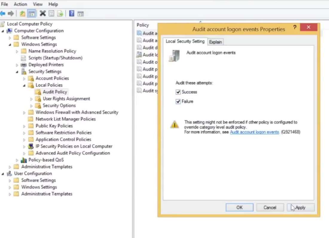 Screenshot Local Group Policy Editor