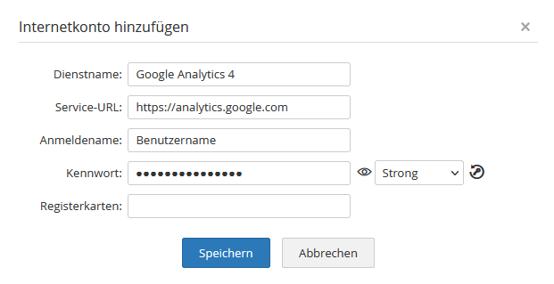 Screenshot Password Manager Pro: Persönlichen Account anlegen