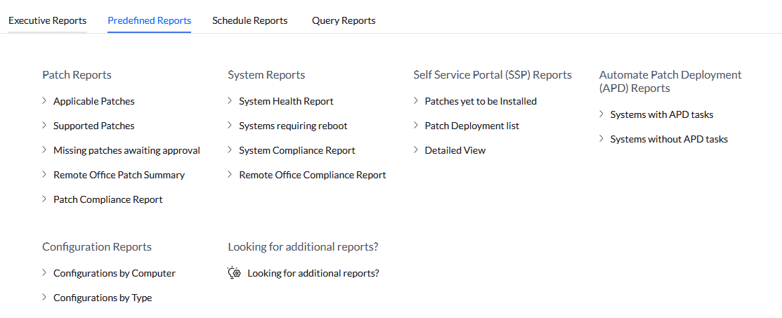 Screenshot Patch Manager Plus: Patch Reports