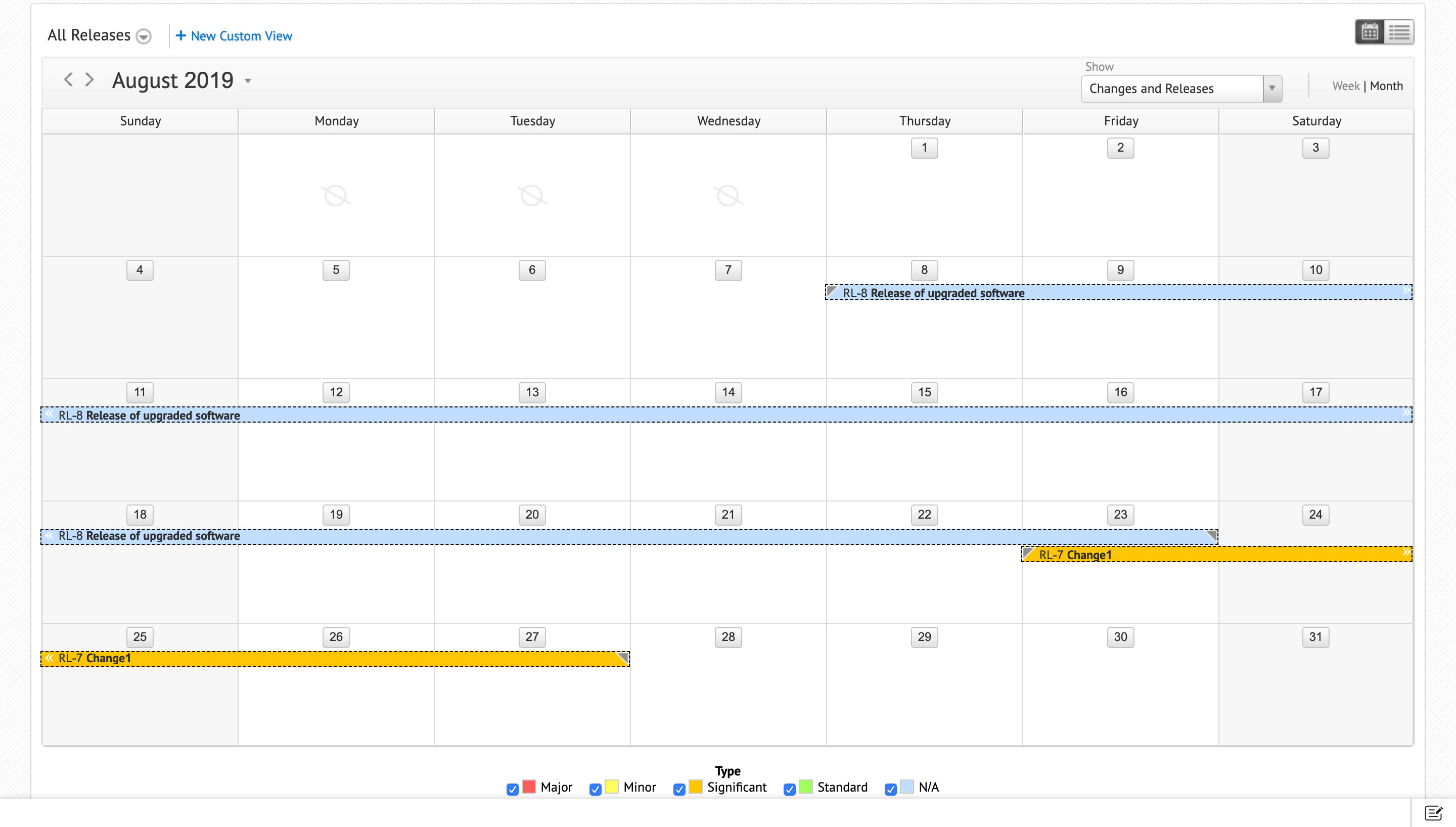 Screenshot ServiceDesk Plus Cloud: Integrierter Kalender