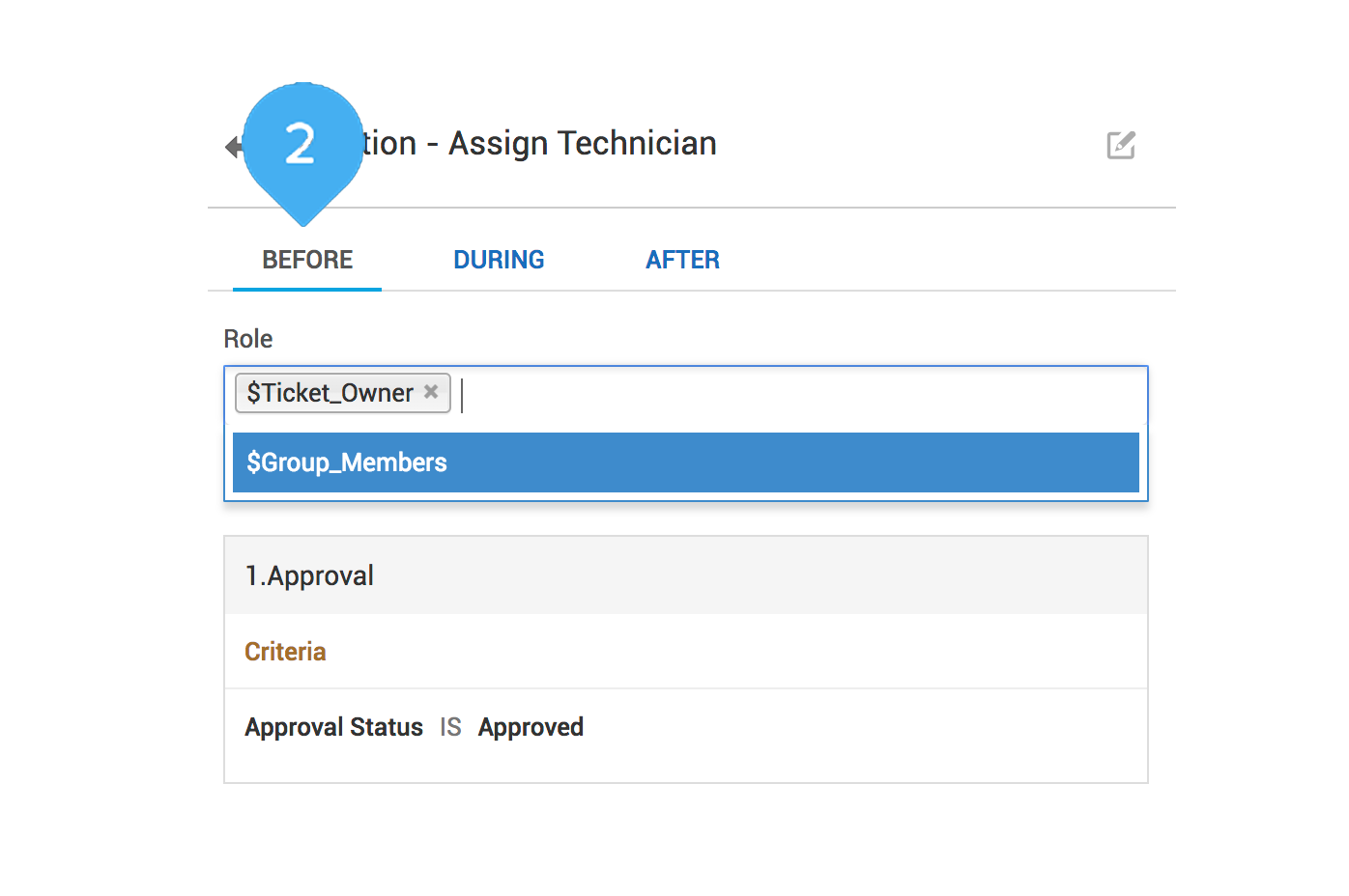 Screenshot ServiceDesk Plus: Request Life Cycle - Zugang beschränken