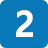 Blaue Box mit Zahl 2
