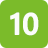 Grüne Box mit Zahl 10